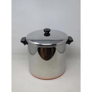 Revere Ware 1801 Copper Bottom 12 Qt Quart Stock Pot w Lid Rome, NY